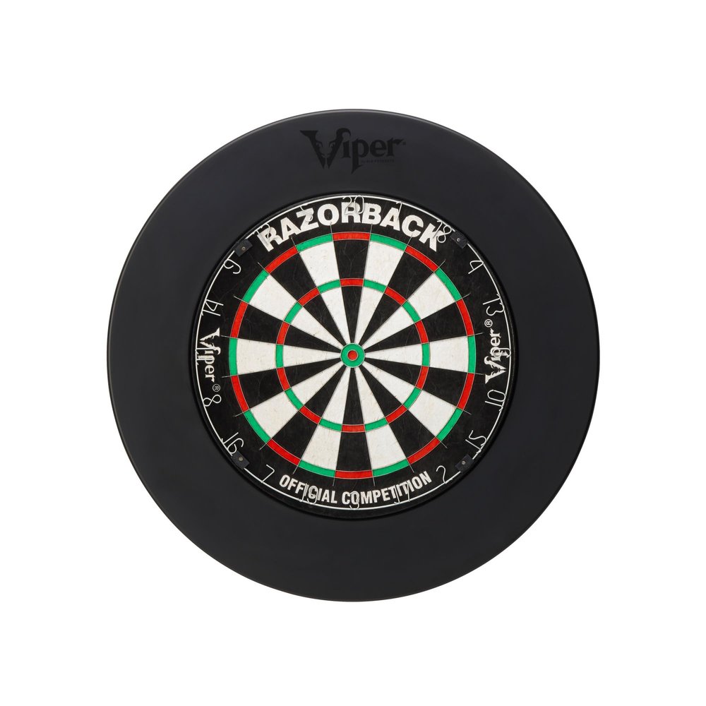 Viper by GLD Products Razorback Sisal Dartboard, Two Sets Starter Darts, Throw Line, Defender, Black