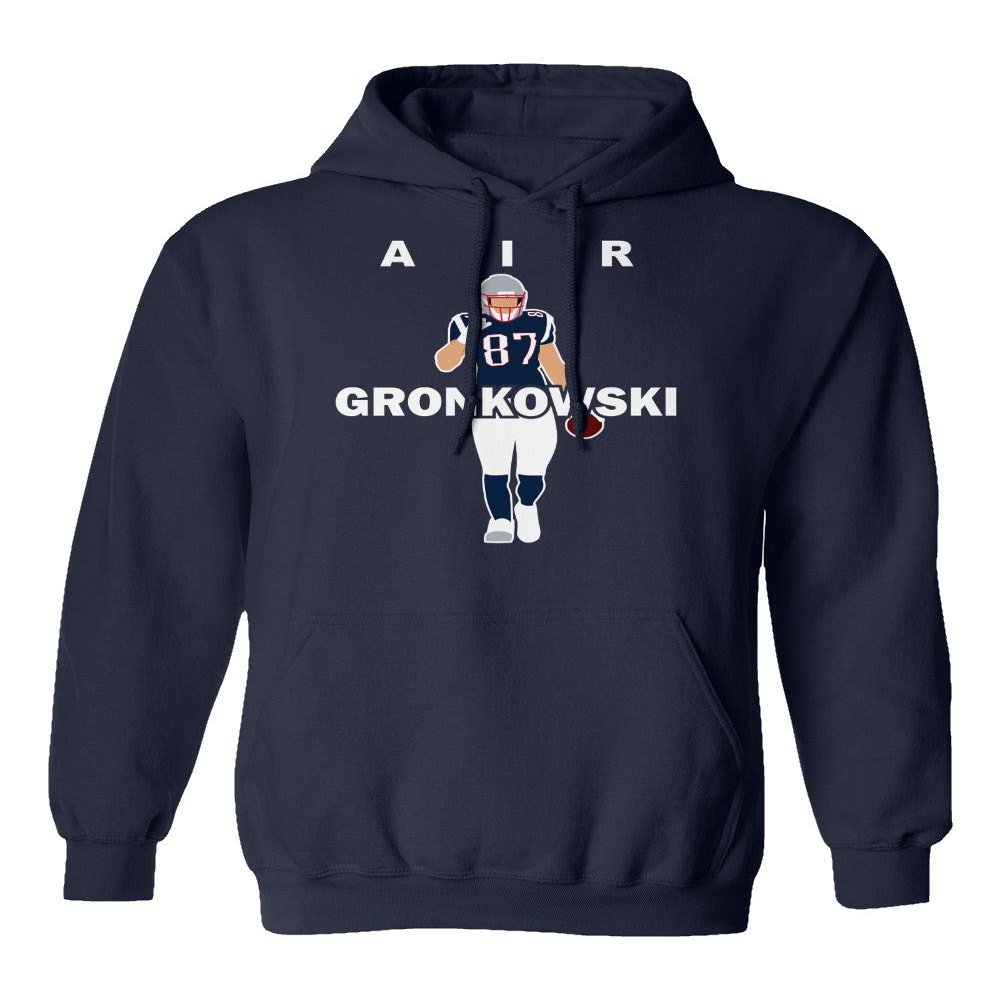 Baku Apparel New England AIR Gronkowski Football Men's Hooded Sweatshirt (Navy, X-Large)