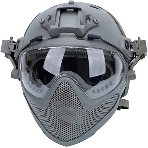 Tactical Airsoft Fast Helmet F22, a Full Face Protective PJ Helmet with Detachable Mask & Goggles