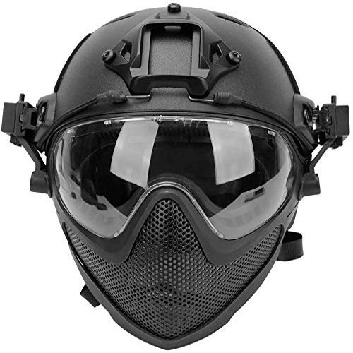 Tactical Airsoft Fast Helmet F22, a Full Face Protective PJ Helmet with Detachable Mask & Goggles