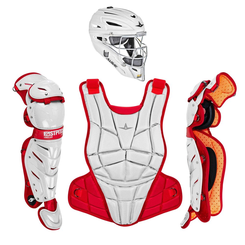 All-Star Unisex Adult Baseball AFx Fastpitch Catching Kit Medium, WH/SC, Medium US