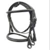 Saddlesworld Flat Padded Leather Horse Bridle | Padded Bridle with Cut Back Headpiece | Fancy Stitched Bridle for Horses with Buckle Bits Ends view 1