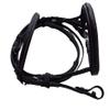Saddlesworld Flat Padded Leather Horse Bridle | Padded Bridle with Cut Back Headpiece | Fancy Stitched Bridle for Horses with Buckle Bits Ends view 3
