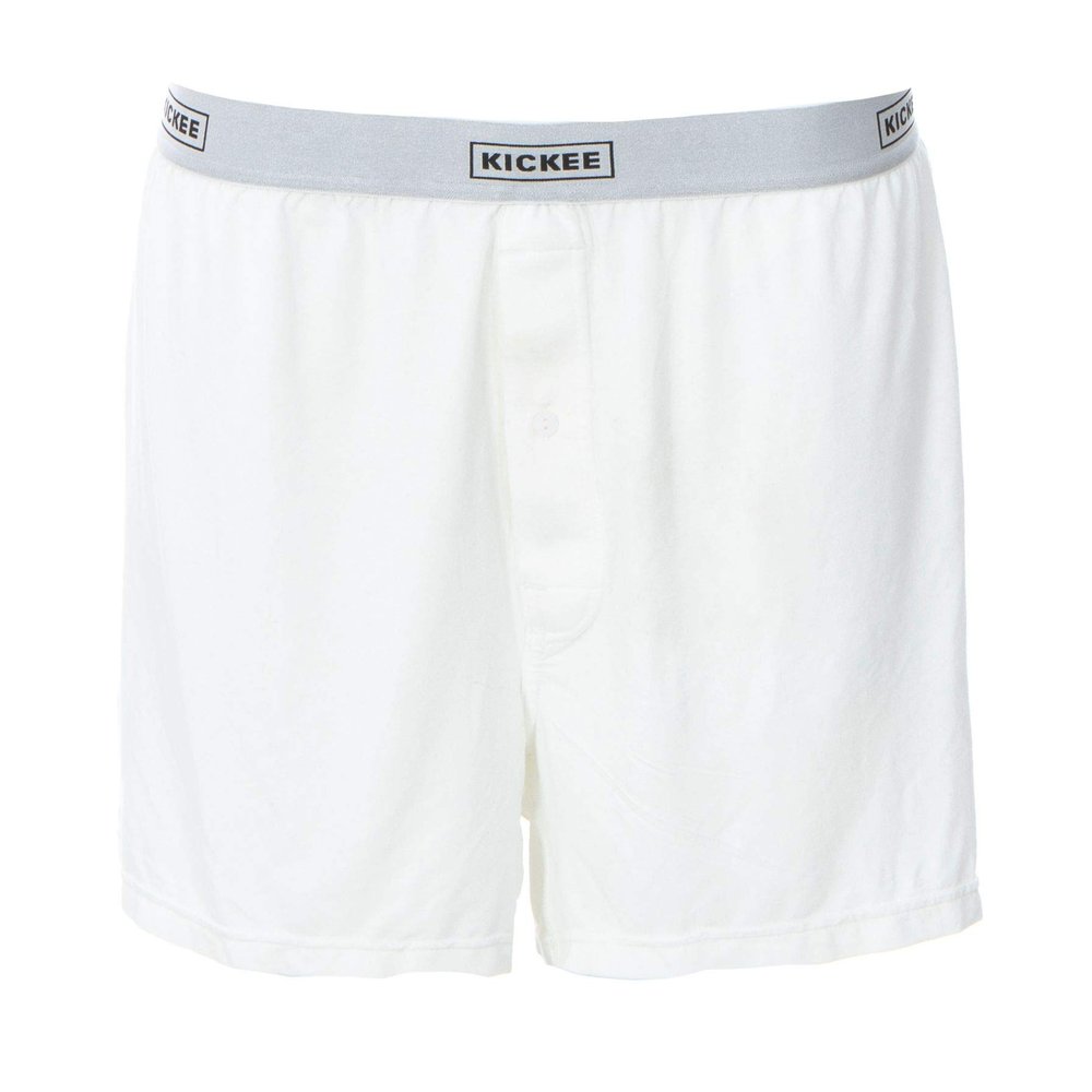 KicKee Year Round Solid Color Mens Boxer Shorts Underwear, Silky Soft Boxers for Men, Lightweight and Breathable Boxer Short (Natural - L)