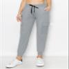 ALWAYS Cargo Jogger Pants for Women, High Waisted Sweatpants with Pockets, Super Soft Casual Lounge Pants for Athletic Yoga & Gym, Cotton Drawstring Trousers, Grey 3XL view 2