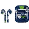 Skinit Decal Audio Skin Compatible with Apple AirPods - Officially Licensed NFL Seattle Seahawks Tropical Print Design view 1