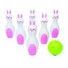 Fun Express Easter Bunny Bowling Set - 6 Plastic pins and 1 Plastic Balls - Easter Games and Toys for Kids view 1
