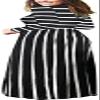 AUSELILY Long Plus Size Floral Maxi Dress for Women Casual Long Sleeve Crewneck Empire Waist Flower Dresses with Pockets 2026 Black White Stripes XL view 4