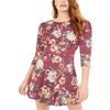 Be Bop Womens Sparkle Floral Fit & Flare Dress, Purple, Large view 1