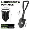 BEHANDY 18.5" Folding Shovel, Collapsible Shovel for Car Snow, Camping Shovel and Pickax, Military Entrenching Tool for Gardening, Camping, Sand, Off Road, Portable Car Emergency kit view 2