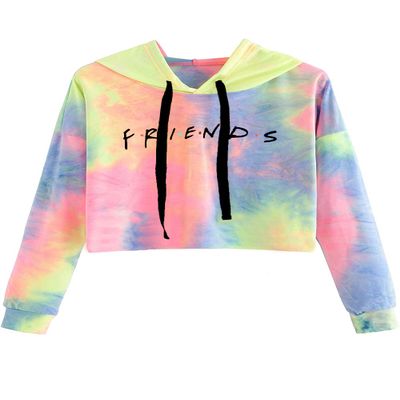 Idepet Women's Casual Letters Print Crop Top Loose Pullover Female Shirt Teen Girl TV Show Hoodie Sweatshirt