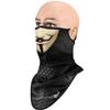 Obacle Bandana Face Mask with Ear Loops Neck Gaiter Face Mask Scarf Face Cover for Men Women (Skull Face Smile Black Beard) view 2