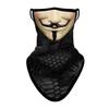 Obacle Bandana Face Mask with Ear Loops Neck Gaiter Face Mask Scarf Face Cover for Men Women (Skull Face Smile Black Beard) view 3