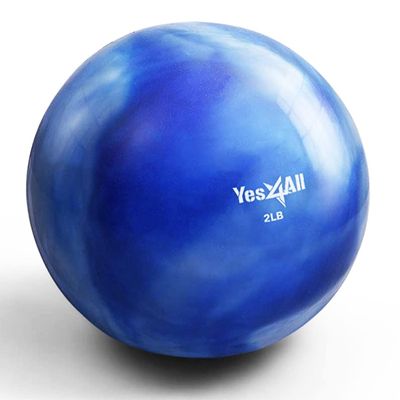 Yes4All Soft Weighted Toning Ball Marble 2lb Blue