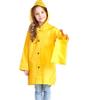 Taiduosheng Kids Rainwear Hooded Button Down Long Yellow Boys Rain Jacket Girls Halloween Raincoat 2XL view 1