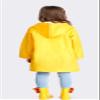 Taiduosheng Kids Rainwear Hooded Button Down Long Yellow Boys Rain Jacket Girls Halloween Raincoat 2XL view 2