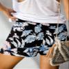 ONLYSHE Women's Summer Beach Shorts Juniors Folded Hem Shorts with Drawstring Pocketed view 3