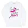 Tee Hunt Hope Pray Fight for a Cure Long Sleeve T-Shirt Cancer Awareness Pink Ribbon White Small view 1