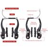 Complete Bike Brake Set, Black Front and Rear Bike MTB Hybrid Brake Inner and Outer Cables and Lever Kit Includes Callipers Levers Cables Black view 3