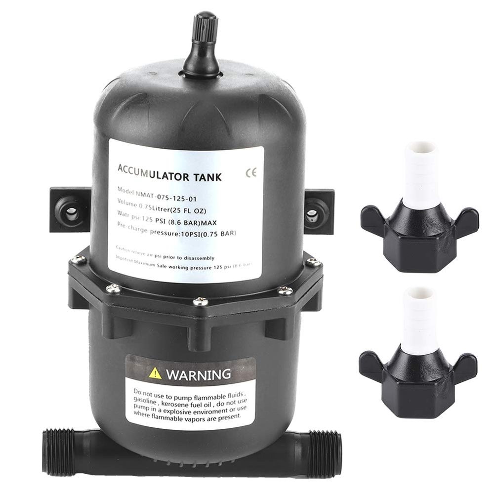Accumulator Pressure Control 0.75L 125 PSI Pre Pressurized System /2 in MNPT Nylon Glass Fiber NMAT 075 125 01 for Marine RV Boat