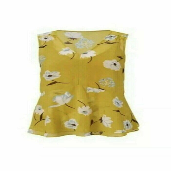CABI Dazzle Yellow Floral Top #3782, Simone Dazzle top 3782 (XS)
