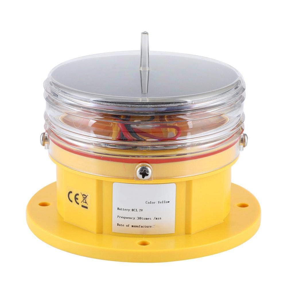 Barge Safety Beacon Light, 360 Horizontal Lighting Solar Power Sidelight, IP68 Boat Beacon Flashing Light for Ship Marine Dock Barging