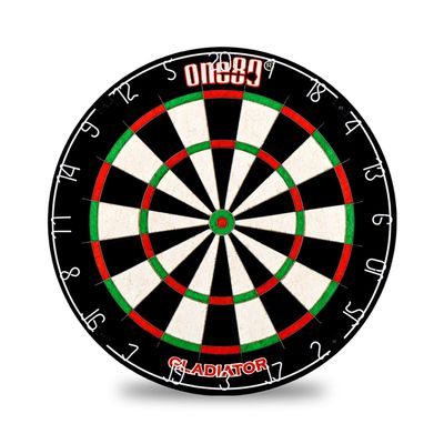 ONE80 Gladiator I Dartboard with Top-Grade Sisal and Sword Edge Staple Free Wire Spider for Maximum Scoring Potential and Less Bounce Outs