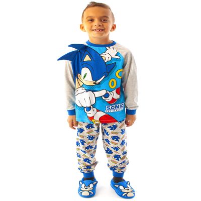 Sonic The Hedgehog Pajamas Boys Kids Character Costume Blue PJs 7-8 Years