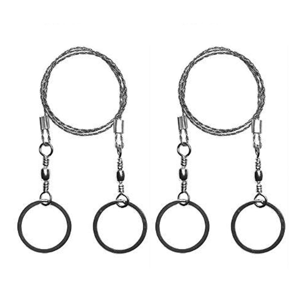 GFSP 2 Pack 25 Inch Length Stainless Steel Wire Saw for Outdoor Emergency Rescue, Camping, Hiking, Hand Rope Chain Saw