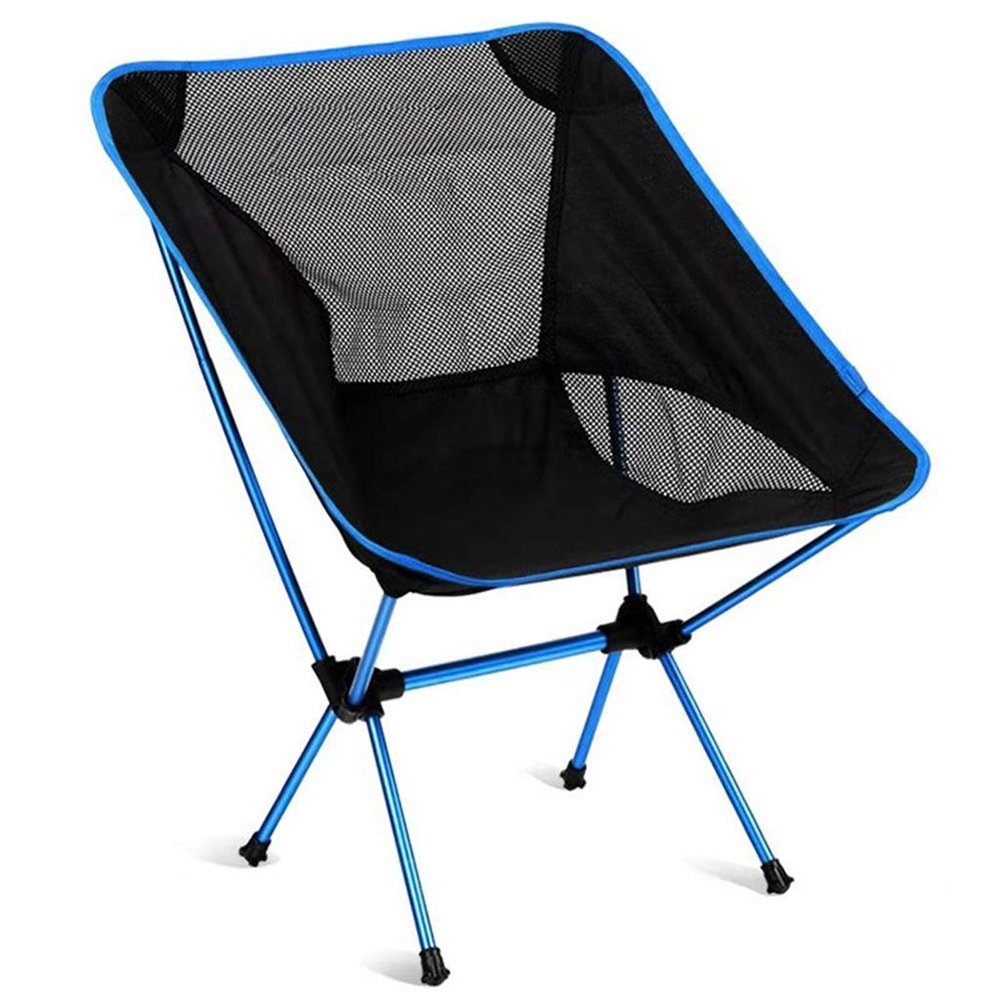 QMMD Folding Camp Chairs, Lightweight and Durable Outdoor Seat, Oxford Cloth Outdoor Folding Fishing Barbecue Beach Camping Chair,Blue