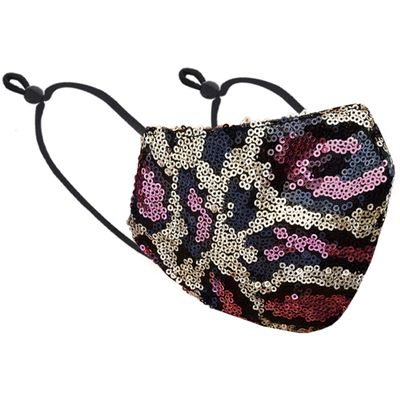 metaltree98 Animal Print Shiny Sequin Fashion Face Masks (Pink)