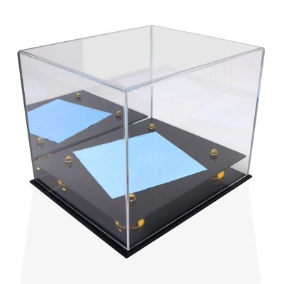 Katai  Acrylic Hat Display Case  Clear UV-Resistant Hat Storage Box for Baseball, Football & Softball Caps  Full-Size Collectible Display with Microfiber Cloth