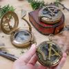 Personalized Compass, Engraved Compass, Custom Compass, Wedding Gift, Christmas, Baptism, Graduation, boy Scouts, Sundial, Nautical, Anniversary, Fathers Day (Antique Finish with Leather Box) view 1