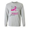 Tee Hunt Hope Pray Fight for a Cure Long Sleeve T-Shirt Cancer Awareness Pink Ribbon Grey X-Large view 4