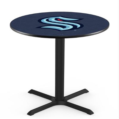 Holland Bar Stool Co. Officially Licensed NHL 42" Tall - L211 Seattle Kraken Pub Table with a 36" Top
