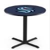 Holland Bar Stool Co. Officially Licensed NHL 42" Tall - L211 Seattle Kraken Pub Table with a 36" Top view 1