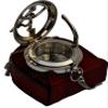 Personalized Engraved Compass, Silver Finish with Wooden Box, Brass, Engravable, Navigation Compass view 1