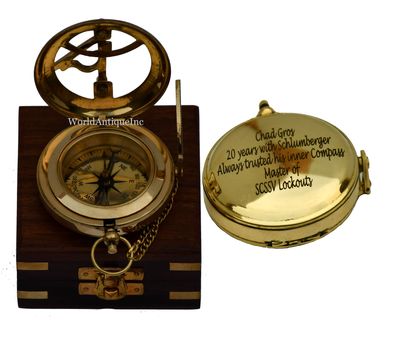 Personalized Compass, Engraved Compass, Custom Compass, Wedding Gift, Christmas, Baptism, Graduation, boy Scouts, Sundial, Nautical, Anniversary, Fathers Day (Brass Finish Only Compass)
