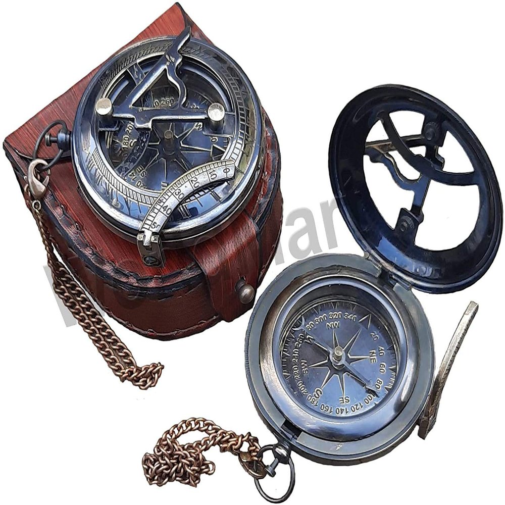 Personalized Engraved Compass, Brass, Custom, Wedding Gift, Christmas, Baptism, Graduation, Boy Scouts, Sundial, Nautical, Anniversary, Father's Day (Black Finish Only)
