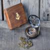 Personalized Compass, Engraved Compass, Custom Compass, Wedding Gift, Christmas, Baptism, Graduation, boy Scouts, Sundial, Nautical, Anniversary, Fathers Day (Black Finish with Wooden Box) view 3