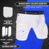 Exxact Sports Rebel 5-Pad Youth Football Girdle with Cup Pocket, Lightweight Padded Compression Shorts with Integrated Hip, Thigh, Tailbone Pads, Boys Girdle Football (White, YS) view 3