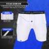Exxact Sports Rebel 5-Pad Youth Football Girdle with Cup Pocket, Lightweight Padded Compression Shorts with Integrated Hip, Thigh, Tailbone Pads, Boys Girdle Football (White, YS) view 4