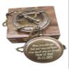 Personalized Compass, Engraved Compass, Custom Compass, Wedding Gift, Christmas, Baptism, Graduation, boy Scouts, Sundial, Nautical, Anniversary, Fathers Day (Antique Finish with Wooden Box) view 1