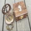 Personalized Compass, Engraved Compass, Custom Compass, Wedding Gift, Christmas, Baptism, Graduation, boy Scouts, Sundial, Nautical, Anniversary, Fathers Day (Antique Finish with Wooden Box) view 4