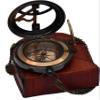 Personalized Compass, Engraved Compass, Custom Compass, Wedding Gift, Christmas, Baptism, Graduation, boy Scouts, Sundial, Nautical, Anniversary, Fathers Day (Both Finish with Leather Box) view 1
