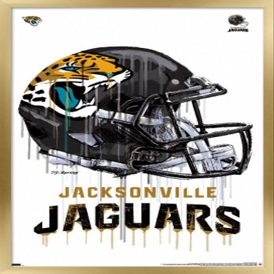 Trends International NFL Jacksonville Jaguars - Drip Helmet 20 Wall Poster, 22.375" x 34", Gold Framed Version