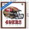 Trends International NFL San Francisco 49ers - Drip Helmet 20 Wall Poster, 14.725" x 22.375", Mahogany Framed Version view 3