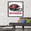 Trends International NFL Tampa Bay Buccaneers - Drip Helmet 20 Wall Poster, 22.375" x 34", Black Framed Version view 2