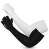 GOuft Half-Glove UV Protection Cooling Arm Sleeves for Men and Women (Black, Large) view 1