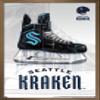 Trends International NHL Seattle Kraken - Drip Skate 20 Wall Poster, 22.375" x 34", Bronze Framed Version view 1